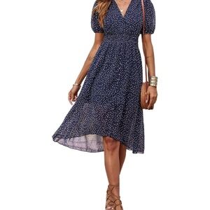 Navy Polka Dot Women's Dress